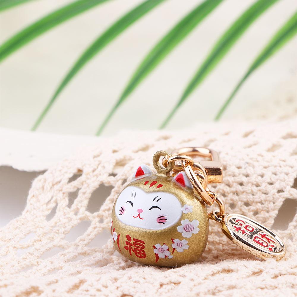 Мультяшный брелок для ключей от двери, силиконовый чехол для ключей от машины, украшение, брелки Манеки-неко, брелоки с кошкой удачи, подвеска