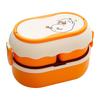 Lunch Box 2 Tier 3 Compartment Large Capacity Microwavable Cute Portable Bento Lunch Box Orange