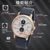 Unisex Watch Simple Thin Analog Quartz Chronograph Leather Belt Pink Gold White PGWH [Salvatore Marra] Men's Women's