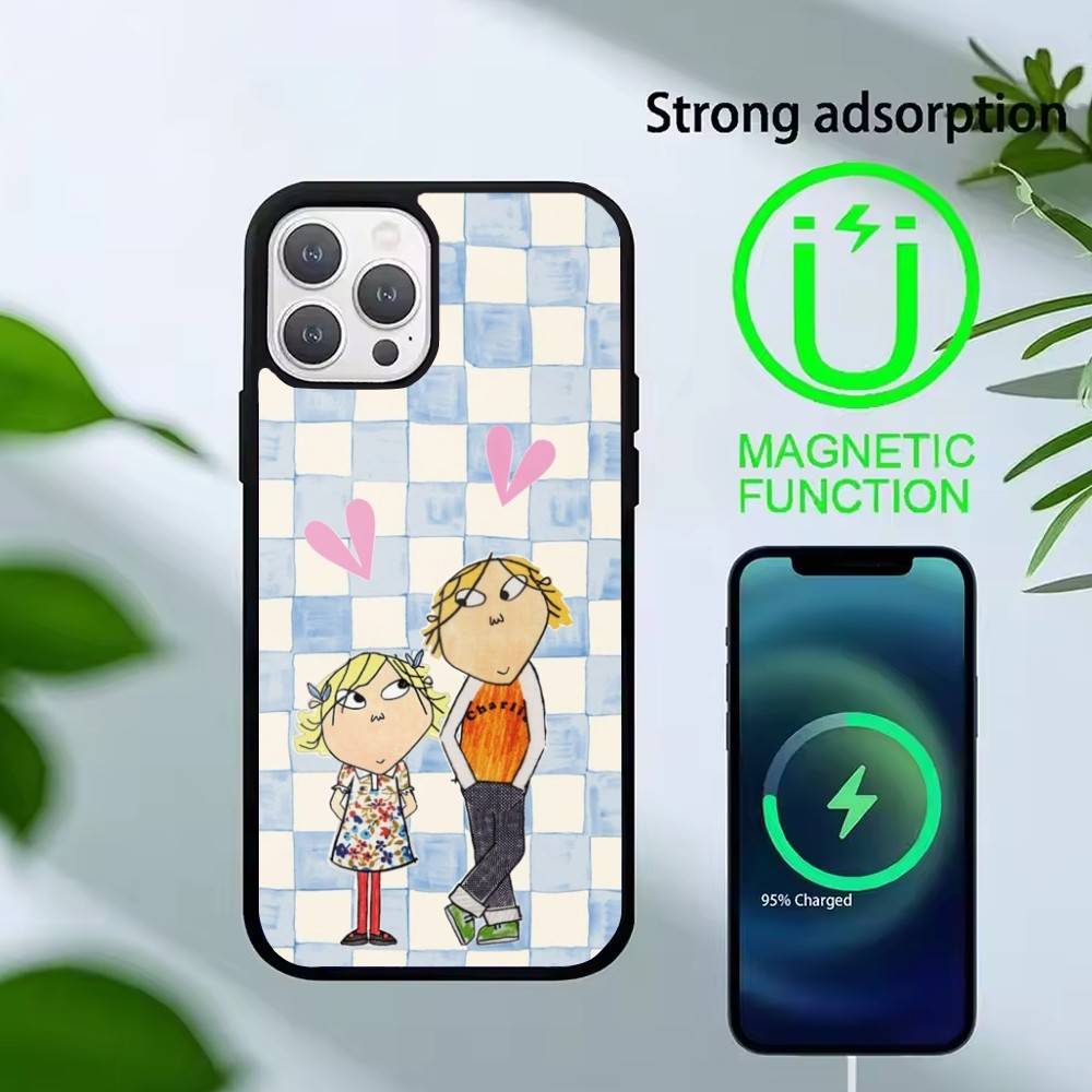 Чехол для телефона с рисунком Чарли и Лола, L-Cutting-Fabric, для iPhone 14,16,15,13,17,12,Plus,Pro,Max, магнитный, для Magsafe, матовый