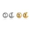 Doudou Live Hollow Polished Round Ball Stud Earrings for Women - Minimalist, High-End, Fashionable Design
