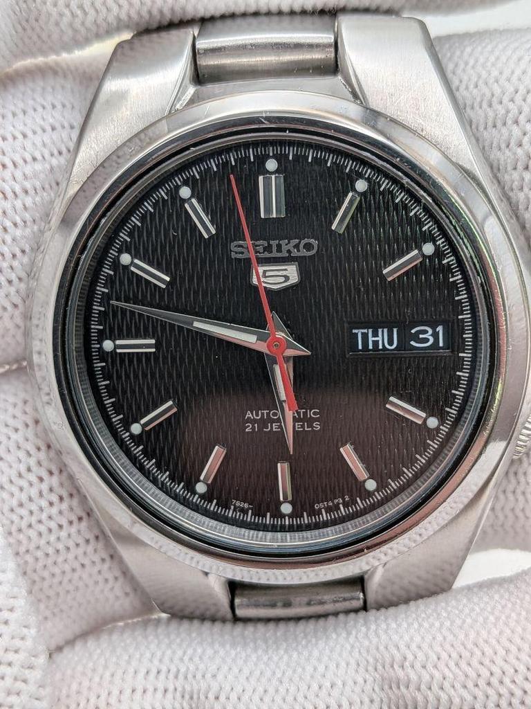 [USED] Working Condition, Some Imperfections, SEIKO5 Automatic Watch with Clear Back