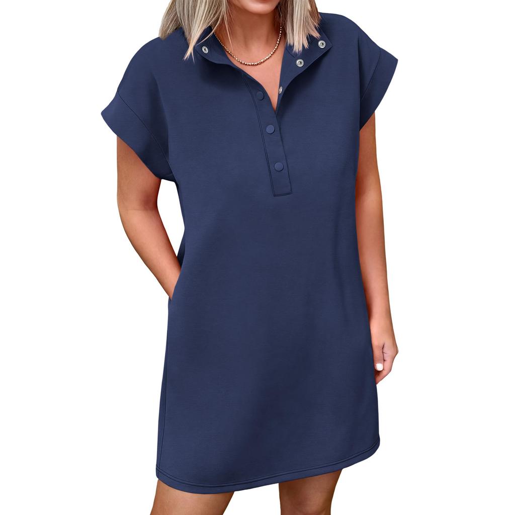 Женское пляжное платье с коротким рукавом, повседневное платье