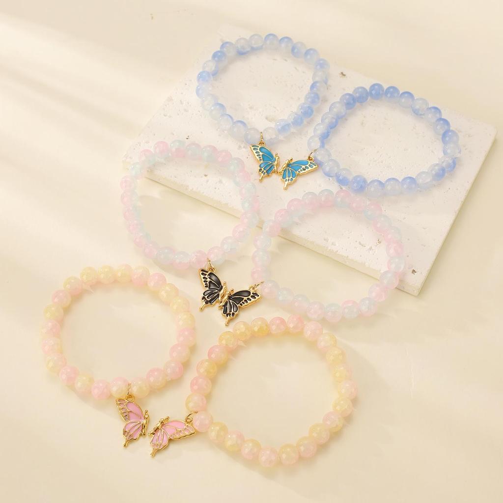 Ретро универсальный браслет Advanced Sense с капельным маслом и бабочкой, украшенный кристаллами и бисером для женщин