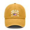 [American Flag Baseball Cap] 2025 Trendy Unisex Letter 'gulf Of America' Print Polyester Adjustable Breathable Lightweight Sun Protection Casual