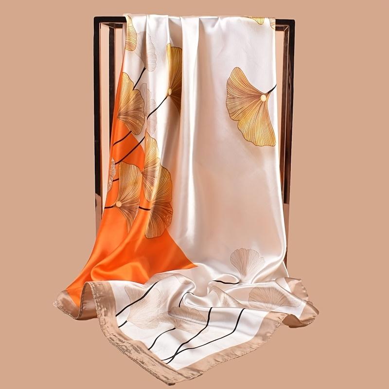 Ginkgo Leaf Printed Outer Layer Sun Protection Scarf with Head Decoration