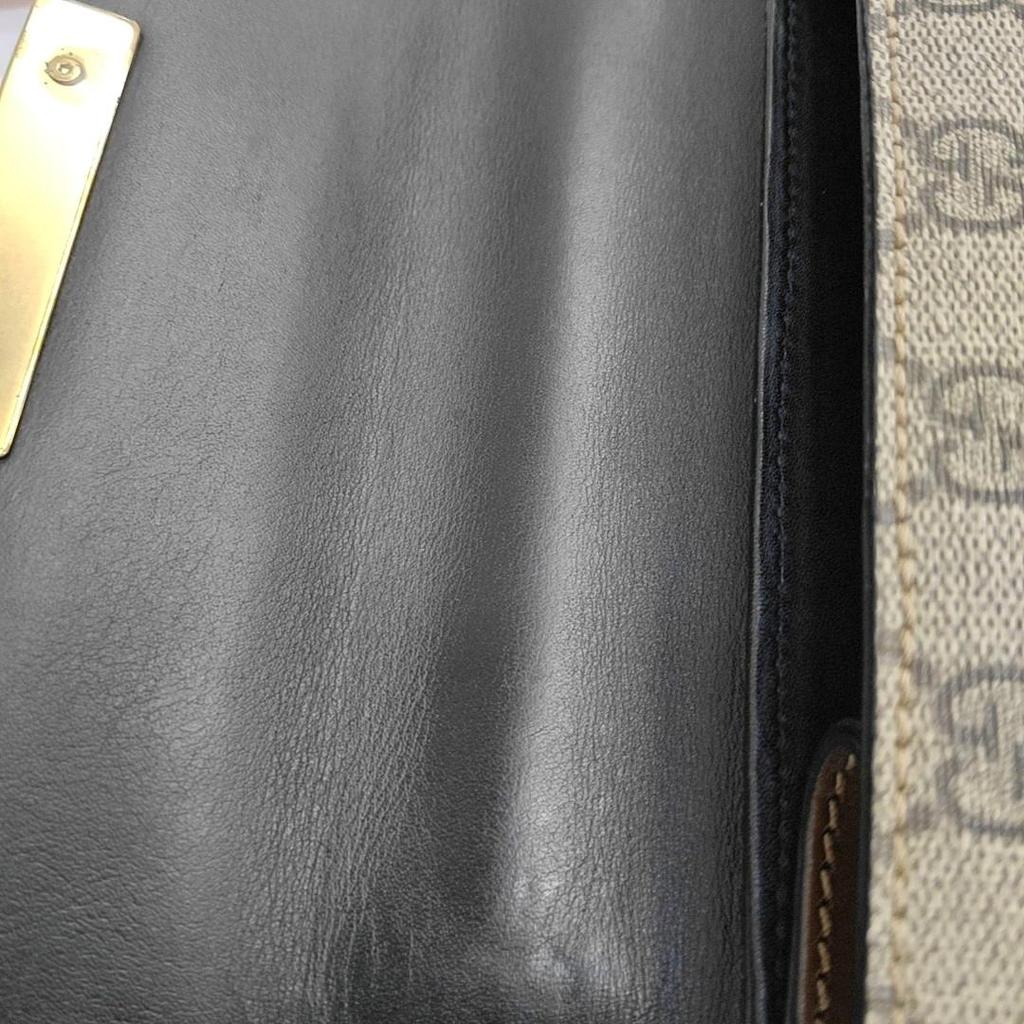 [Pre-Owned] Padlock Moonlight Treasure Box Series Metal Lock Logo Canvas And Leather Crossbody Bag Small - Very Good #EY1HYJ