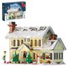 Christmas Snow Village Winter Snow House Building Blocks Set with Light Idea Street View Model Toys Kids Xmas Gifts