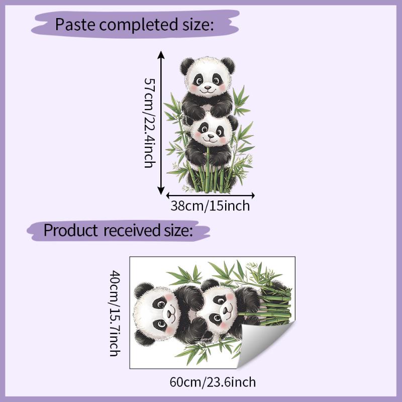 Мультяшная Акварельная Бамбуковая Панда Декор Спальни Гостиной Прихожей Самоклеящийся Декор Комнаты
