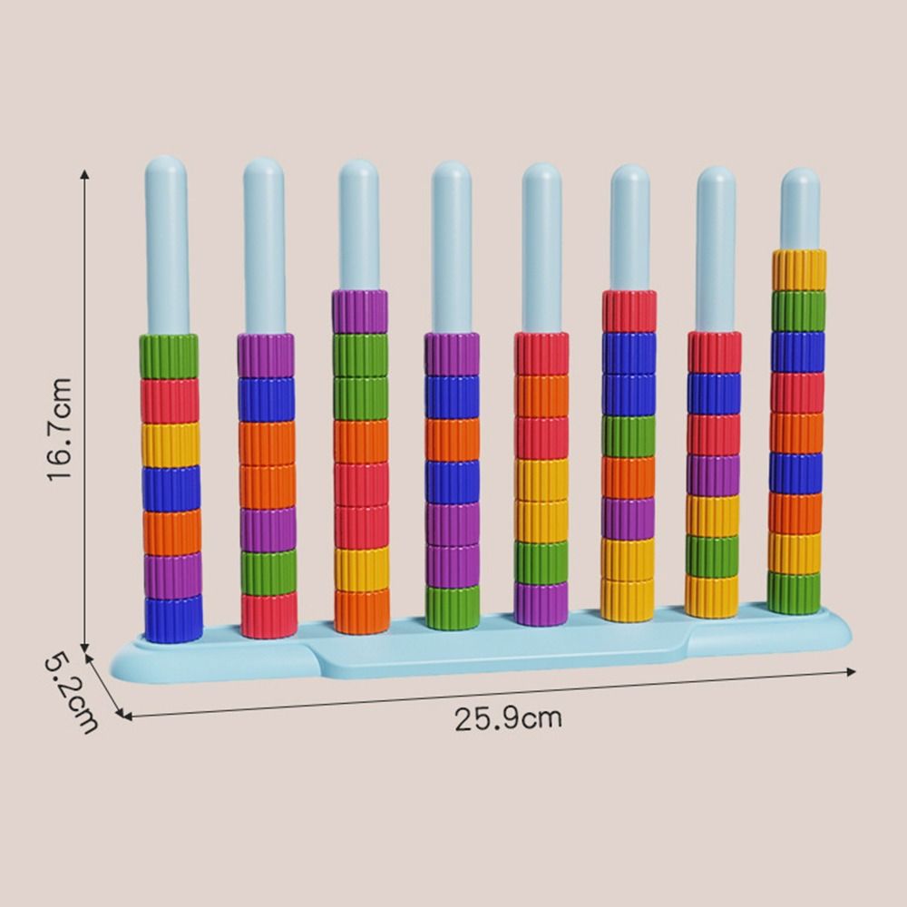 Color Matching Color Stack Challenge Game Reusable Stacking Puzzle Toy Preschool Activity