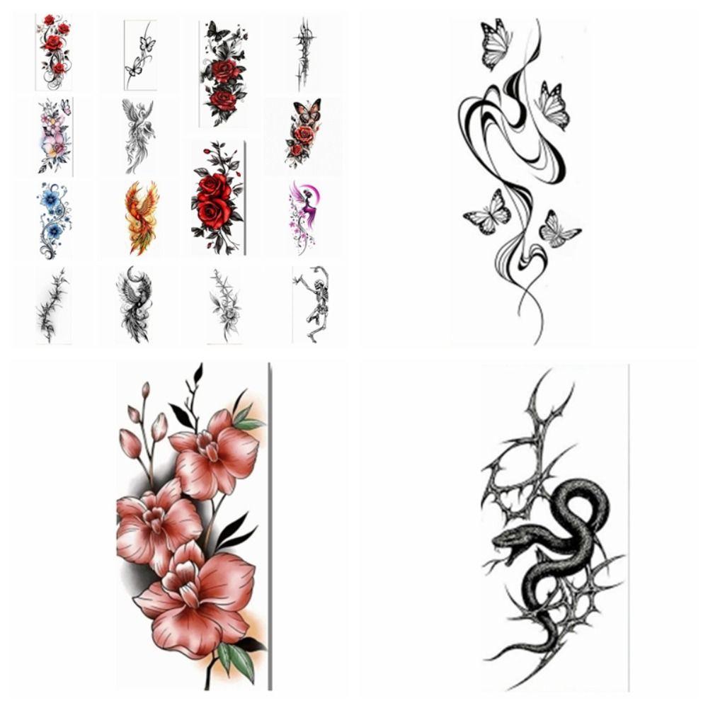 Long Lasting Rose Temporary Tattoo Flower Body Art Sticker Sweet Instant Decals Daily Use