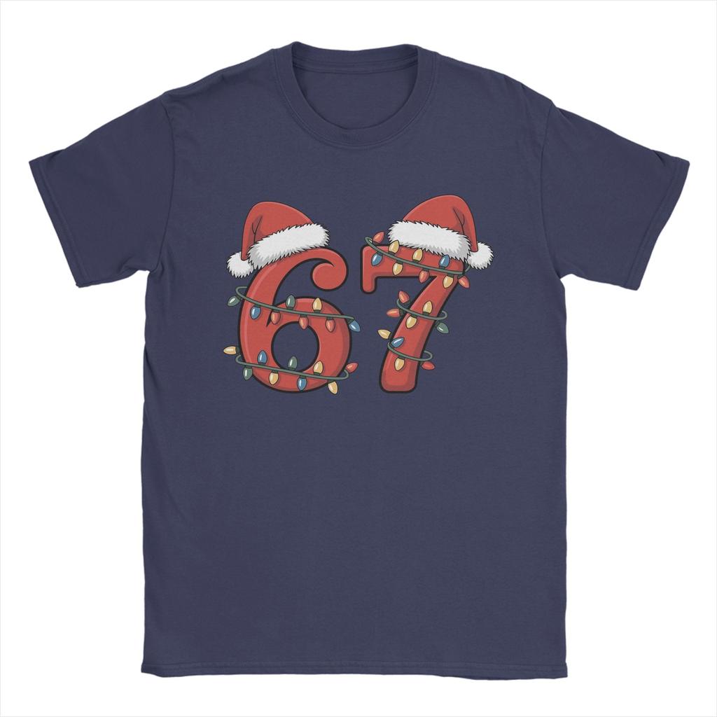 Christmas Number 67 Xmas Men's T Shirts  Novelty Tee Shirt Short Sleeve Crew Neck T-Shirt Cotton 6XL Tops