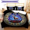 Moose Glass Cityscape Pattern Bedding,Quilt Set Quilt Cover Pillowcase Home Birthday Gift (1 * duvet cover + 2 * pillowcase, without core)