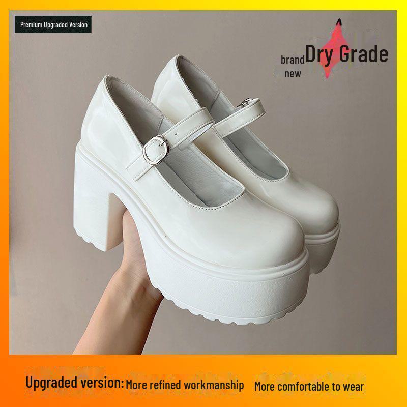 Белые туфли Мэри Джейн: Новая коллекция весна-осень 2024 г., каблук высотой 9 см