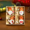 12Pcs New Decorations Box Wooden Painted Hanging Ornaments Tree Decoration Pendants 2025 New Year Small Gifts Christmas Products