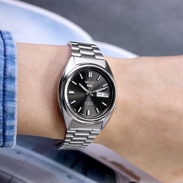 Seiko 5 Men's Automatic Charcoal Color Metal Watch