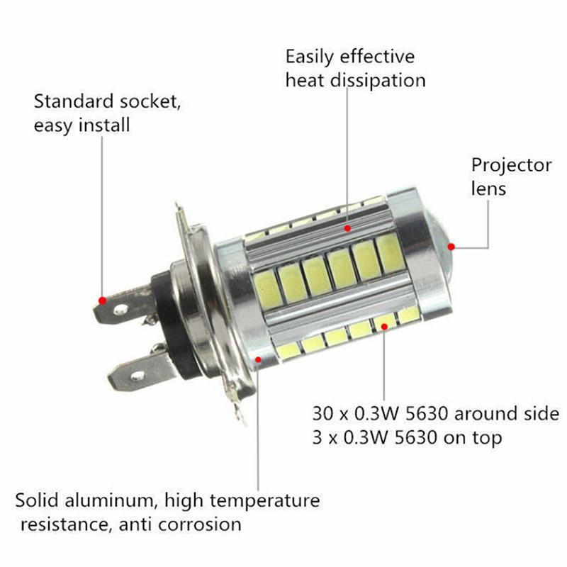 1 шт. H7 5630Smd белый 660Lm 33 светодиодные лампы для автомобильных противотуманных фар