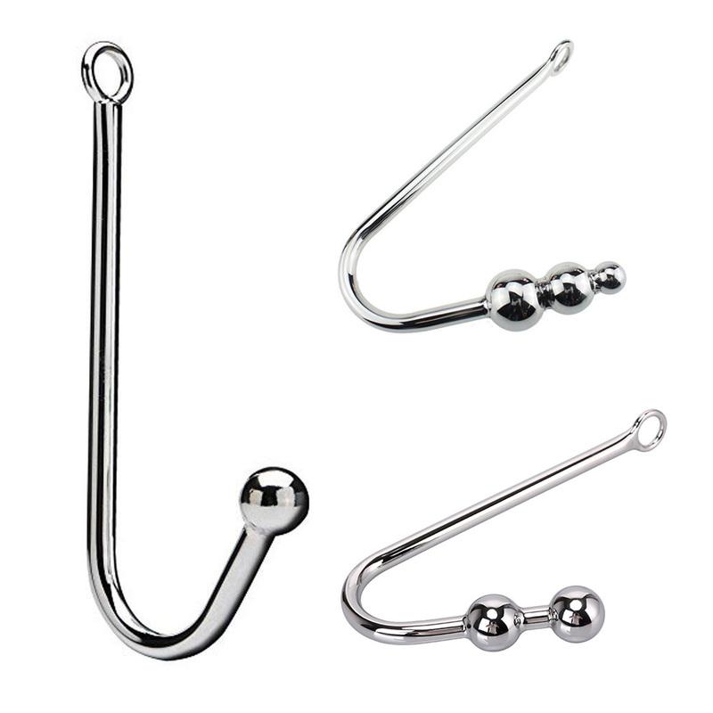 Stainless Steel Anal Hook Butt Plug Prostate Massager For Adults With Ball Sex Toys