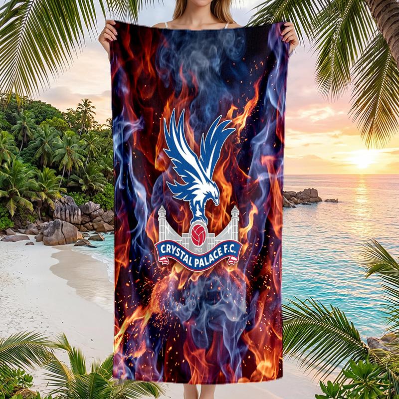 Crystal Palace Football Beach Towel Soft Microfiber Summer Towel Quick Dry Absorbent Towel for Beach Swimming Pool Travel