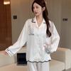 New Spring Pajamas Summer Women's Spring and Autumn Silk Summer Women's Ice Silk Long Sleeve Home Clothes Suit