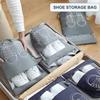 2/5/10 Shoes Storage Bag Closet Organizer Non Woven Travel Portable Bag Waterproof Pocket Clothing Classified Draw Hanging Bag