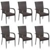 Day and Night - Day and Night Stackable Garden Chairs 6 Units Brown Synthetic Rattan