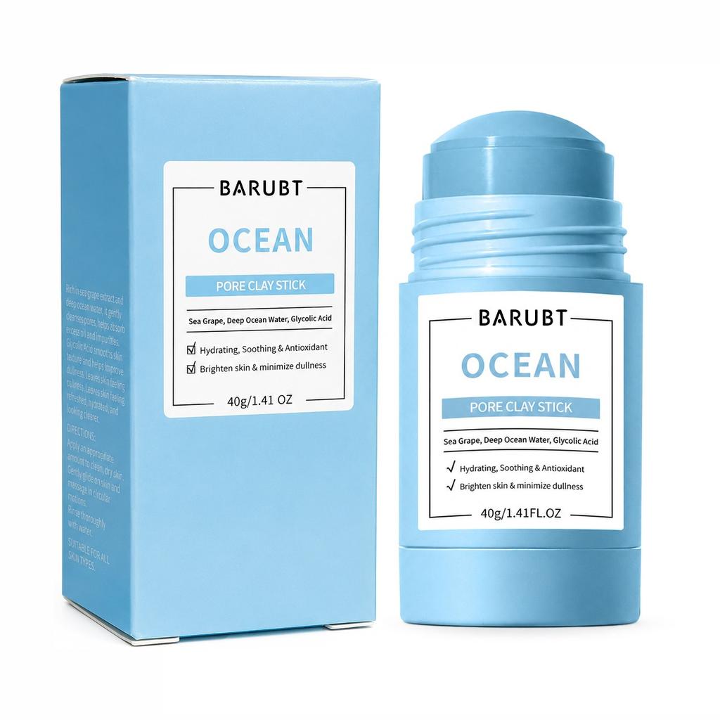 BARUBT Volcanic Ash Clay Mask Stick Deep Cleansing Blackhead Remover Gentle Facial Skin Care Pore Purifying Treatment 