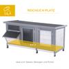 Winterproof wooden rabbit hutch, 112x50x54 cm, with bitumen roof, 2 doors, metal mesh, suitable for rabbits and guinea pigs, outdoor, grey and black