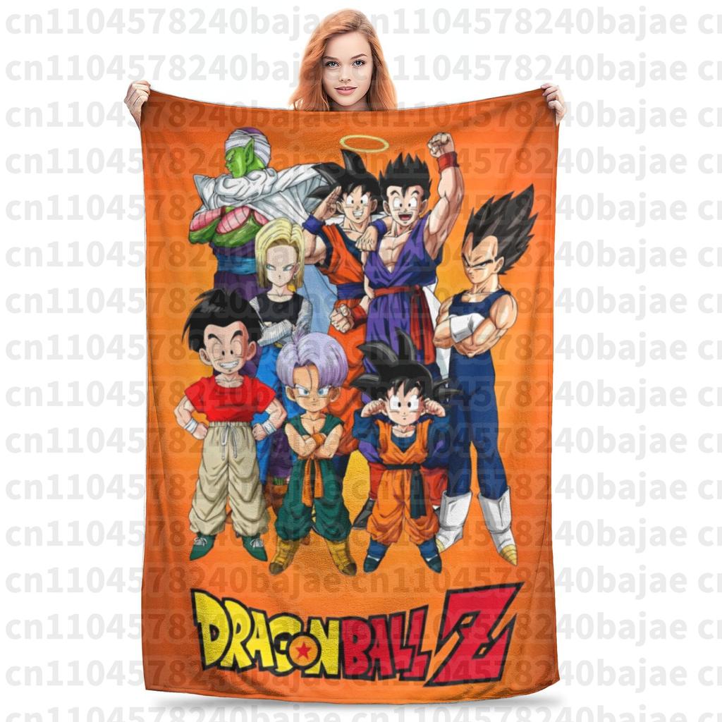 Плетеное одеяло Dragon Ball Z Фланелевое Аниме Сон Гоку Мягкие пледы для кровати Спальни Покрывало