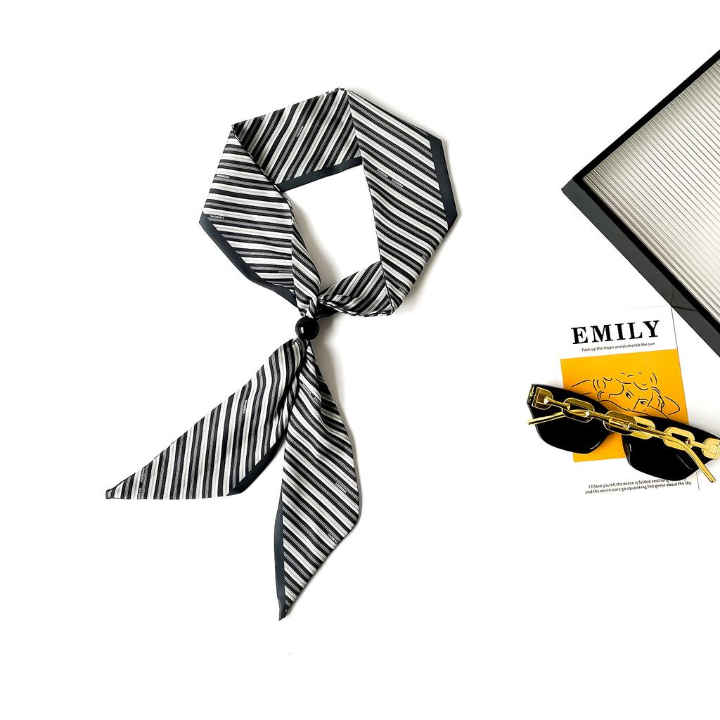 Simulation silk beaded silk scarf high-end necklace jewelry fashion matching jewelry daily occupation OL small scarf vacation style