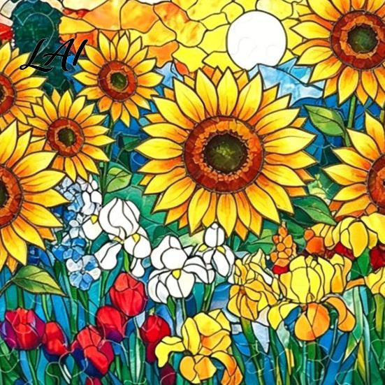 Sunlight Casting Shadows Toy Acrylic Jigsaw Puzzle Suncatcher Colorful Stained Glass Style Sun Catcher Handmade Catcher Kit DIY Puzzles Window