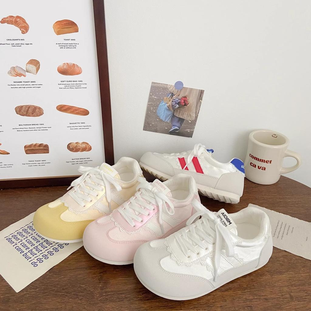 Летние тонкие дышащие туфли для моральной подготовки женские 2025 новые универсальные молочные фуфу маленькие белые туфли на плоской подошве повседневные туфли