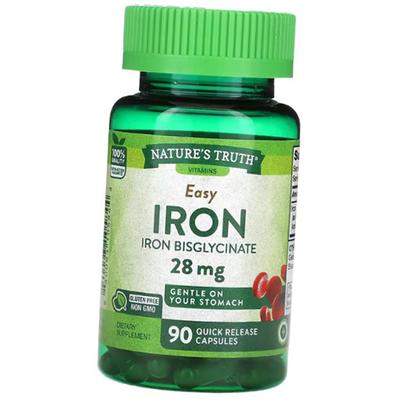 Бисглицинат Железа, Easy Iron Bisglycinate 28, Nature's Truth 90капс (36509024)