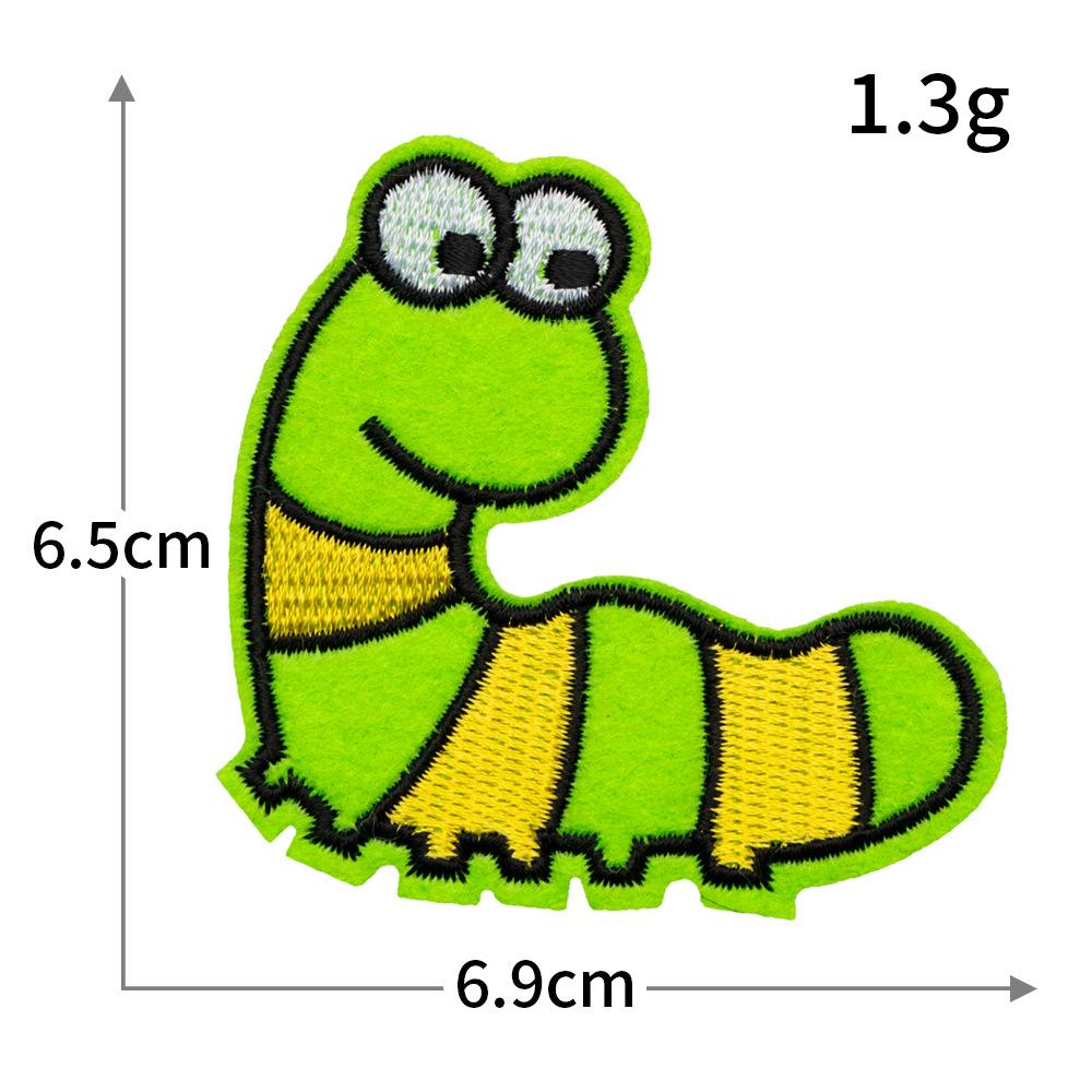 Green Series Cartoon Computer Embroidery Frog Green Plant Embroidery Cloth Sticker Hot Melt Adhesive Ironing Paste Diy Clothes Supplement