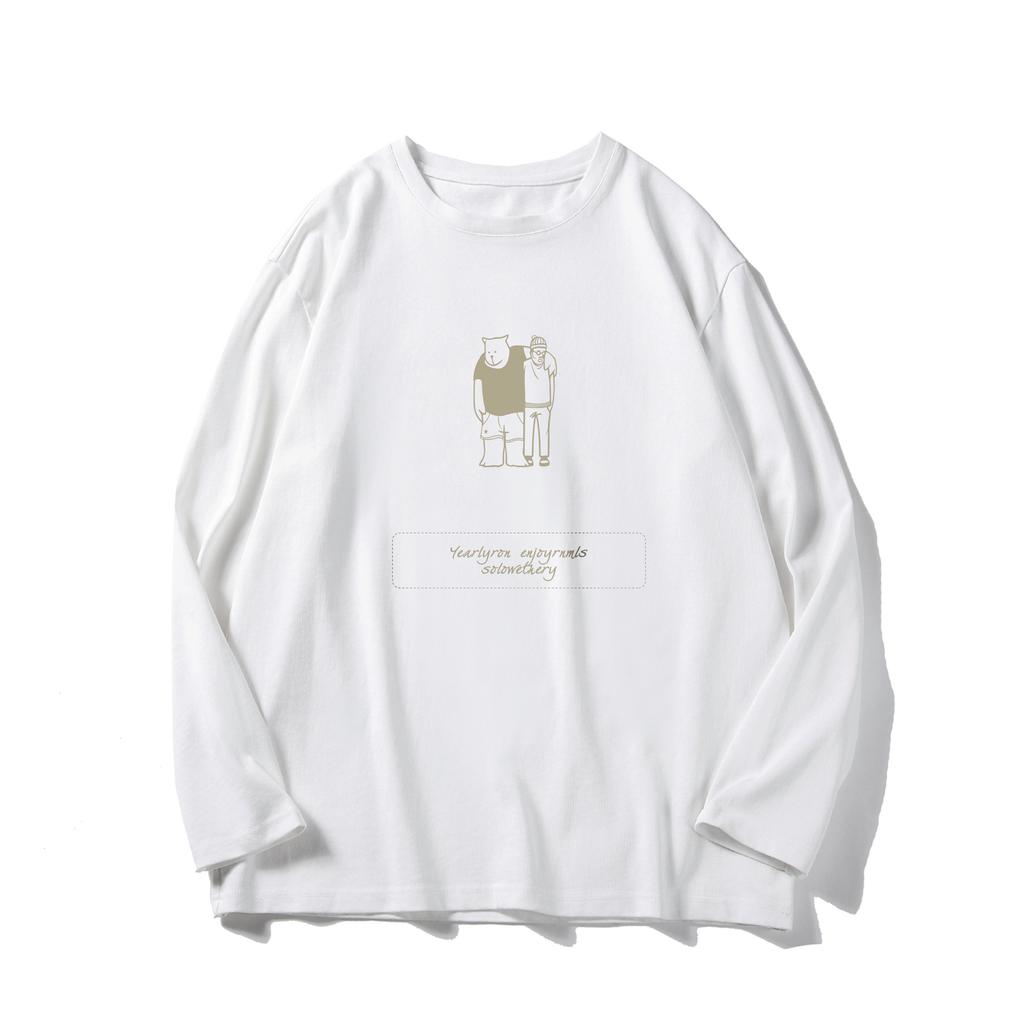 Long-sleeved T-shirt Men's Fall Fun Printing Loose Casual Bottoming Shirt Youth Simple Comfortable Versatile Thin Models of Tops