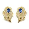 [P2404] - Gold Plated 'Flora' White Sapphire Gold Plated Earrings - 18x12 Mm