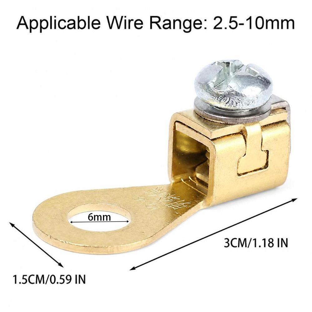 2.5‑10mm² Car Battery Terminal Blocks Solid Copper Cable Lug No‑Crimp Wire Terminal