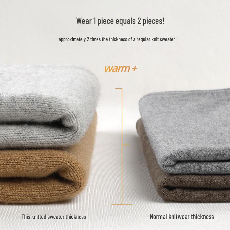 Mark Fairwhale Men's Thick Pure Wool Crew Neck Sweater