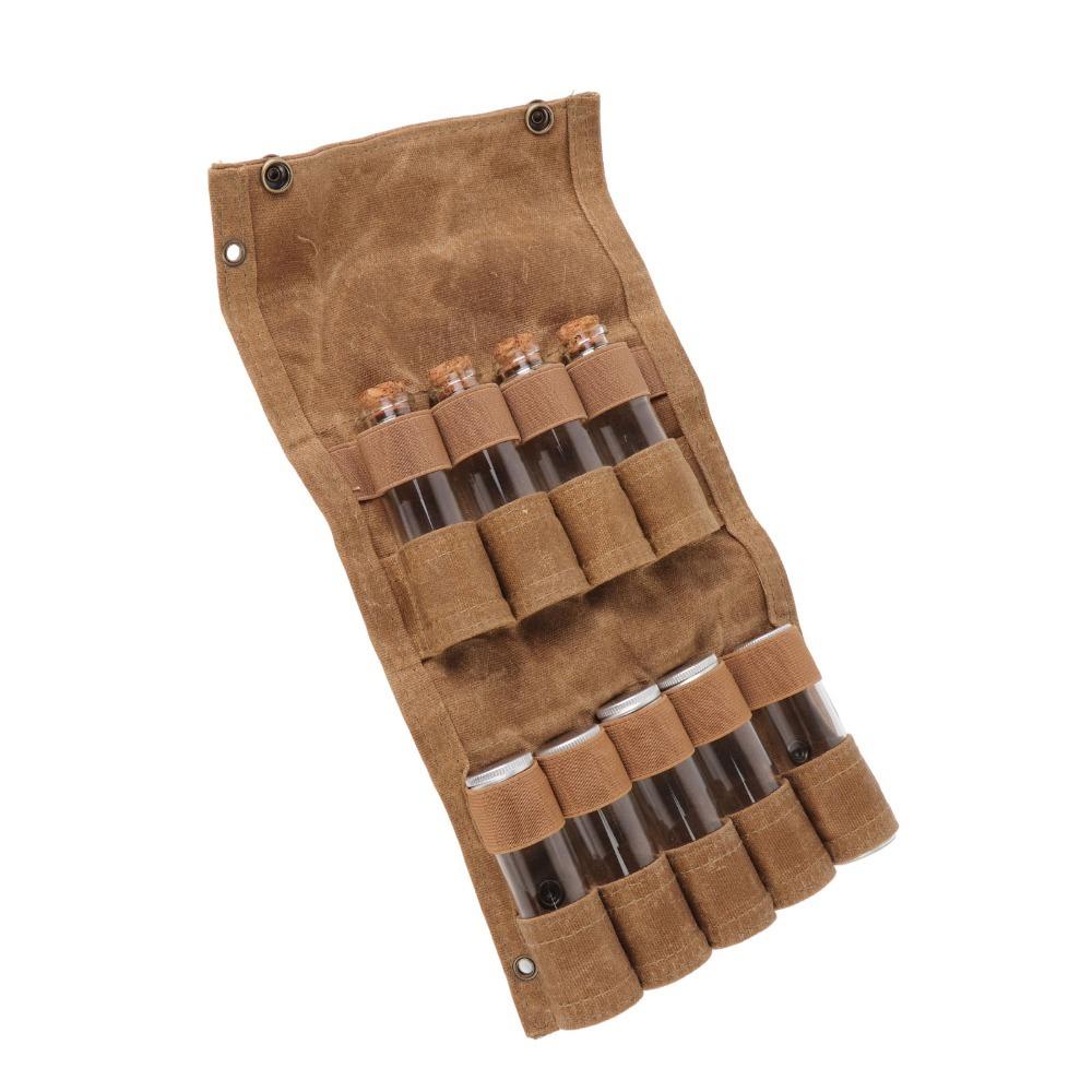 9 Pcs Multipurpose Portable Spice Bag Canvas Spice Container Travel Spice Kit Camping Cooking