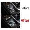 Fit For BMW 5 Series 2011-2017 Matte Silver Console Multimedia Button Decor Trim