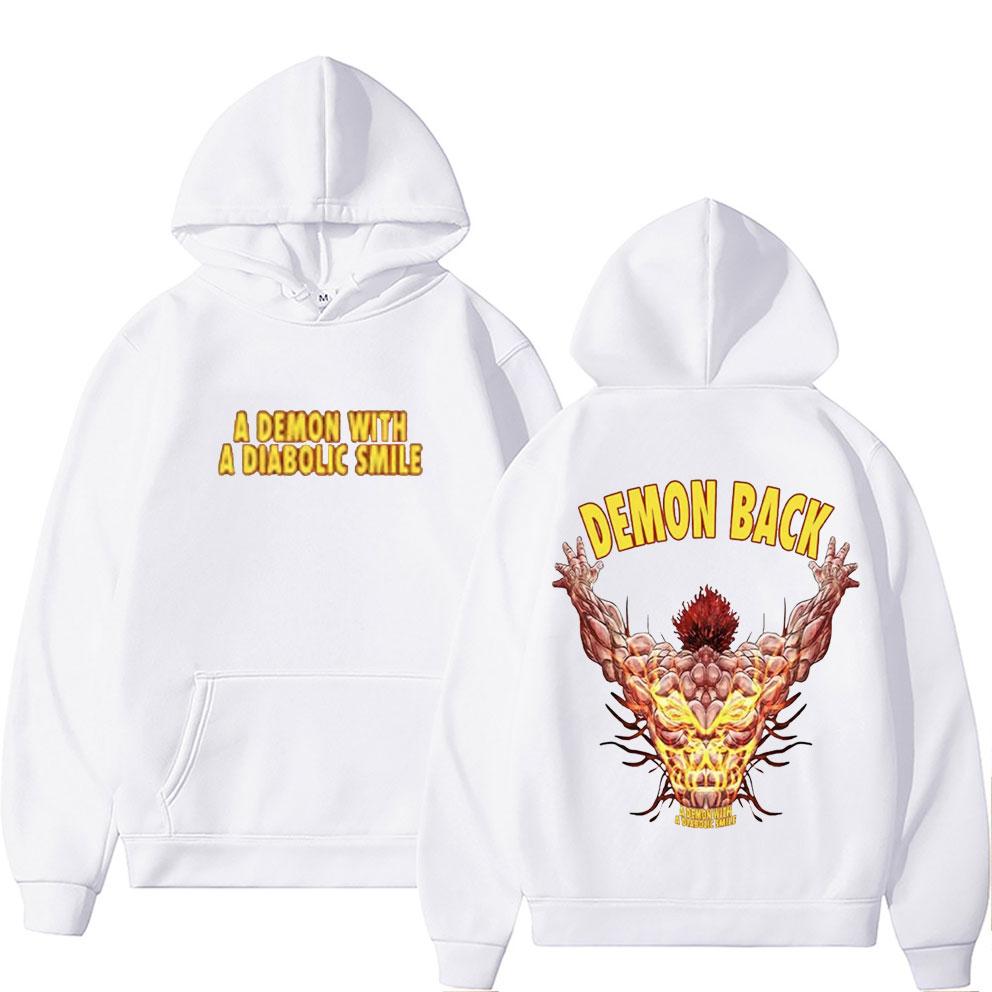 Толстовка с капюшоном с принтом на спине японского аниме «Баки демон»