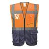 Gilet Executive - Portwest - Warsaw C476 - Orange/Bleu - Mixte - Adulte