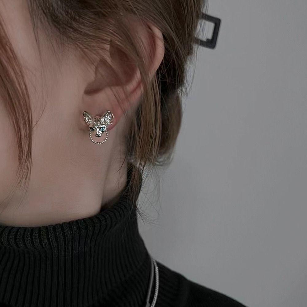 Girl Gift Sphinx Cat Zinc Zinc Alloy Korean Style Earrings Women Gothic Earrings Girl Stud Earrings Ear Studs