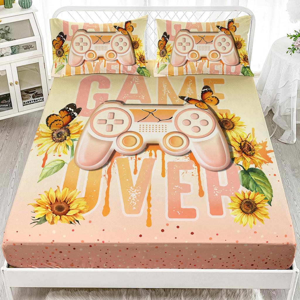 Экстремальные гонки Лист с рисунком Комплект постельного белья из трех предметов С цифровой печатью Лист Взрослые Дети