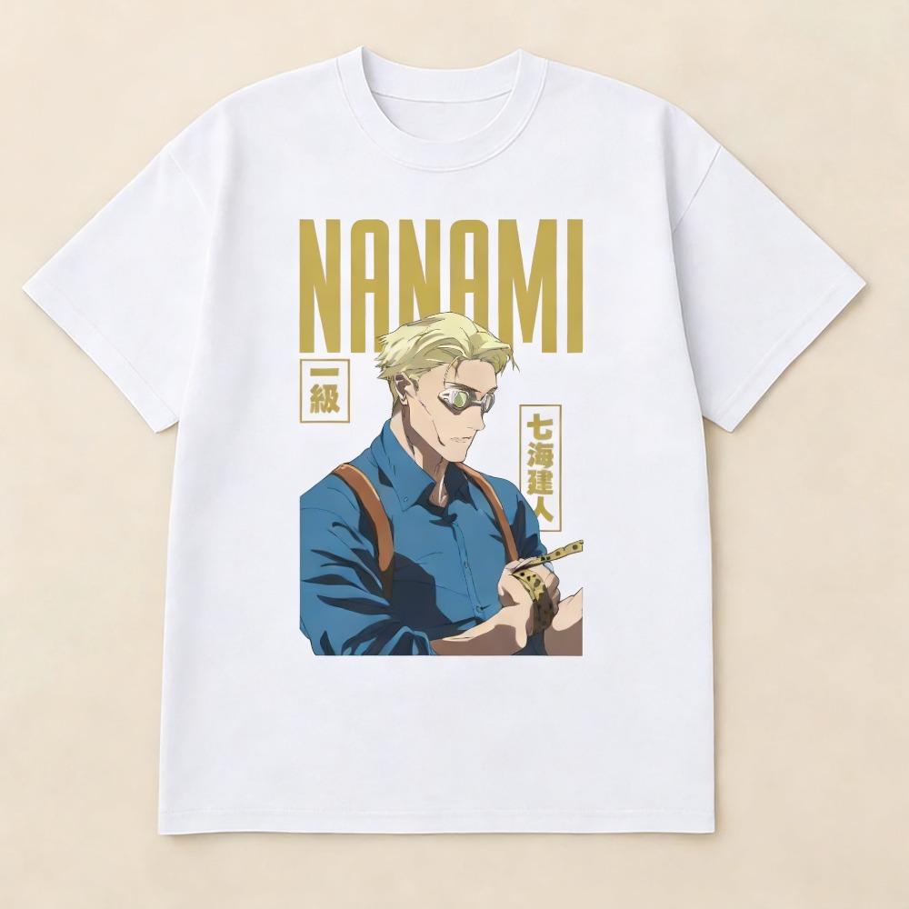 2026 Новая футболка с принтом Nanami Kento из Jujutsu Kaisen, с коротким рукавом, для мужчин и женщин, мужские топы, спортивная футболка, футболка в стиле Y2K