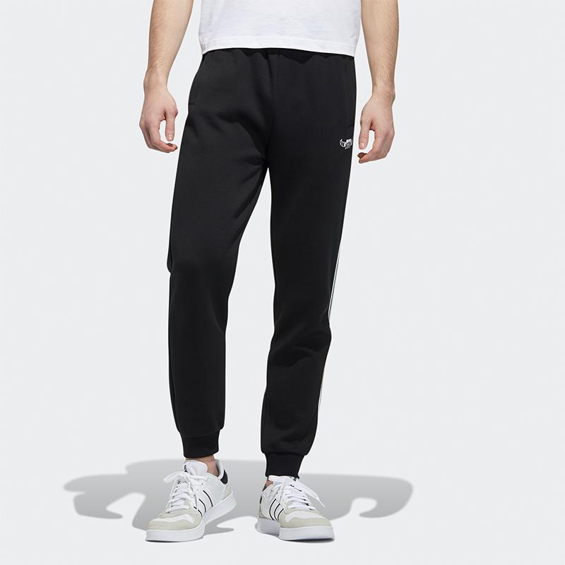 Adidas Neo Cuffed Ribbed Sweatpants Men Bottoms Black GL8079
