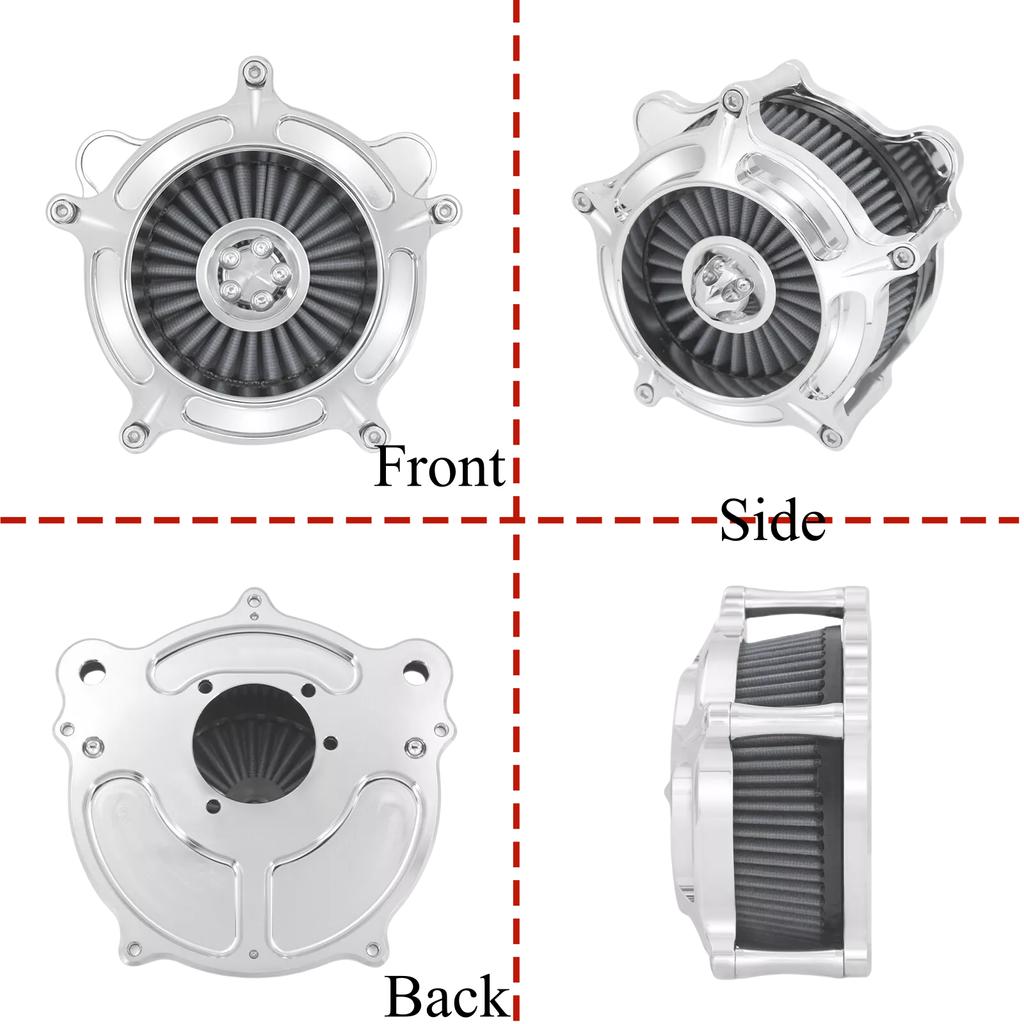 Motorcycles Turbine Air Cleaner Intake Filter Chrome For Harley Sportster XL Touring Softail Dyna EVO & Twin Cam Fatboy FXDLS