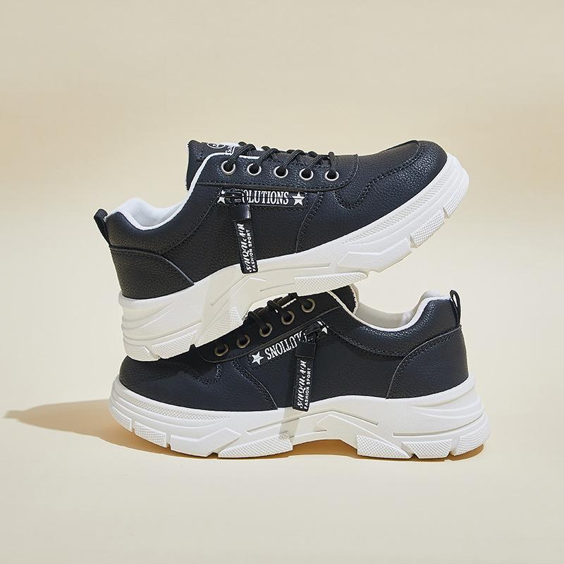 Женские повседневные туфли на толстой платформе Dad Shoes со шнуровкой, нескользящие, для ходьбы, удобные кроссовки из искусственной кожи для бега и тенниса для женщин, дышащие кроссовки