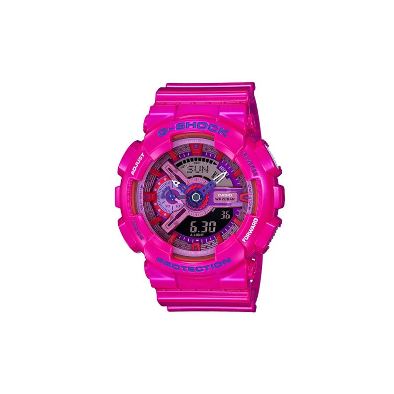 Casio Серия с двойным дисплеем LCD/Стрелочным Водонепроницаемые Модные Спортивные Кварцевый Механизм Ремешок из Смолы Японские и Корейские Часы Женские;s Часы GA-110MC-4A