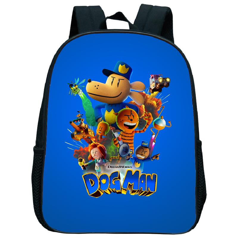 Dog Man Kindergarten Backpack 12 Inch Dogman Children Boy Girl Nursery Shoulder Bag Toddler Back to School Birthday Gift